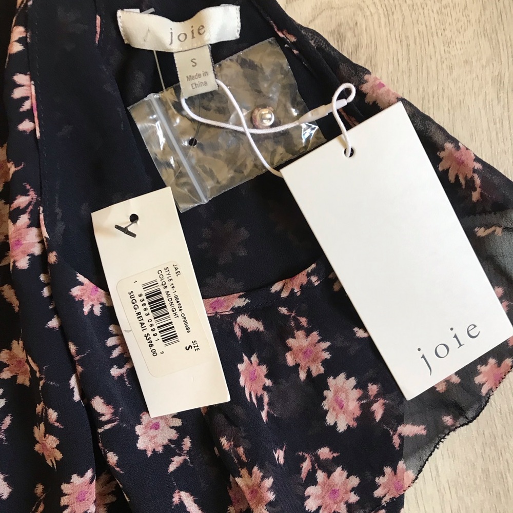HOST PICK  🎊🎉JOIE Jael Floral-print Silk Jumpsuit In Midnight NWT Size Small - Picture 8 of 12